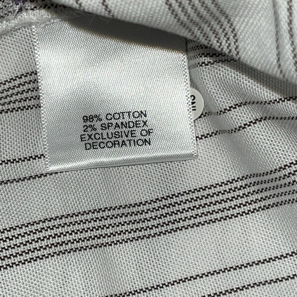 Crosby & Howard Button Down Shirt White & Gray Striped Size Large - Picture 12 of 13